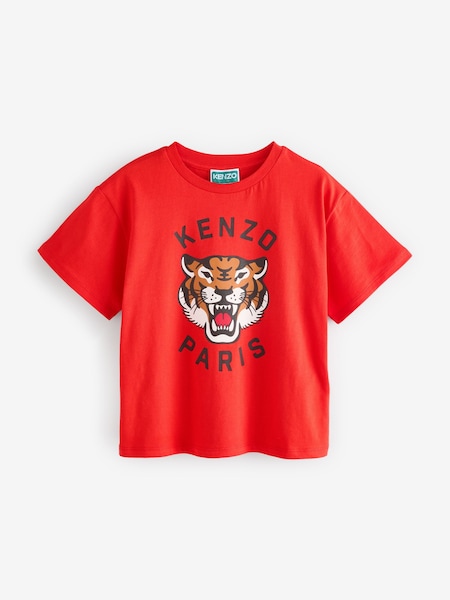 Red Short Sleeve Tiger Logo T-Shirt (AY4032) | £60 - £80