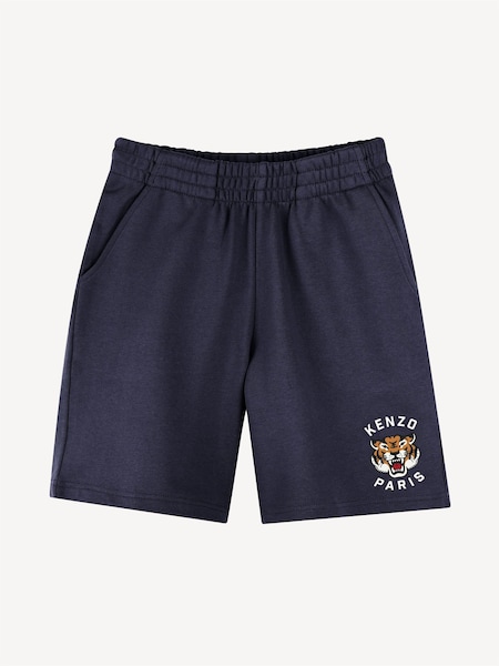 Blue Small Tiger Logo Bermuda 100% Cotton Shorts (AY4033) | £75 - £110