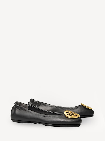 Black Minnie Travel Ballet With Metal Logo Shoes (AY4206) | £290 - £294