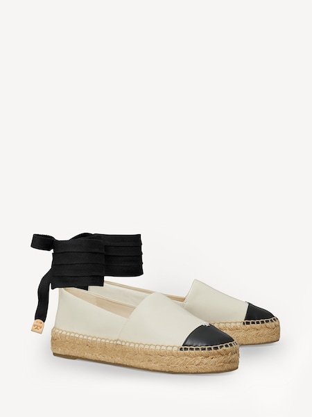 White Cap-Toe Espadrille Sandals (AY4220) | £290