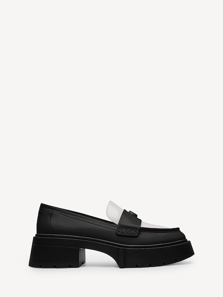 Black/White Leah Platfrom Loafers (AY5358) | £250
