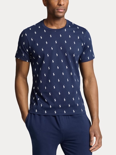 Blue All-Over-Pony Jersey T-Shirt (AY5431) | £55
