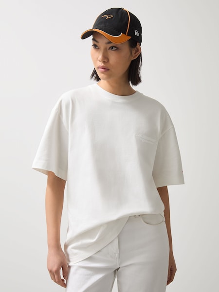White Nakata McLaren F1 Team Oversize Logo T-Shirt Unisex Fit (AY7530) | £88