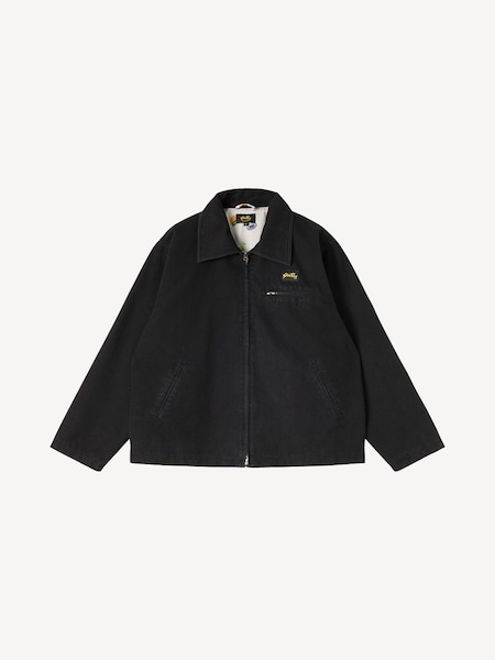 Black Washed Gas Zip Up Barn Jacket (AY7748) | £170