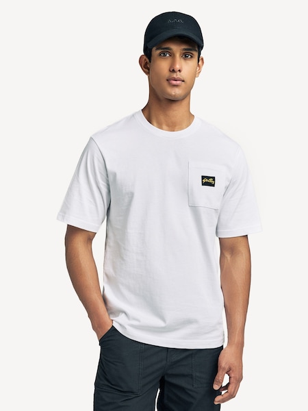 White Patch Logo Pocket 100% Cotton T-Shirt (AY7754) | £35