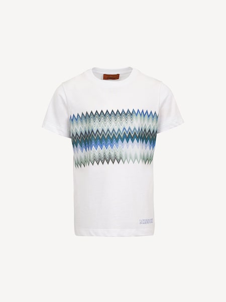 Zig Zag Graphic Short Sleeve Logo White T-Shirt (AY8071) | £112 - £125