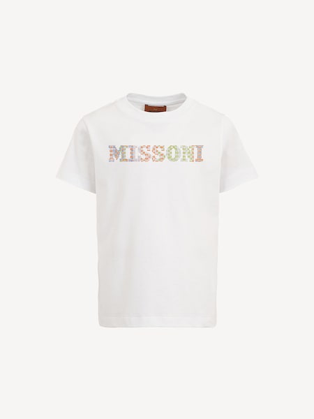 Diamante Logo Short Sleeve White T-Shirt (AY8081) | £95 - £108