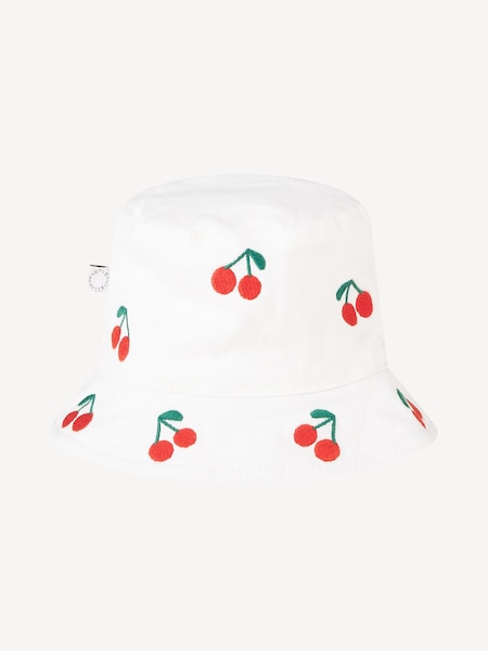 Cherry Embroidery Baby Bucket White Hat (AY8163) | £51