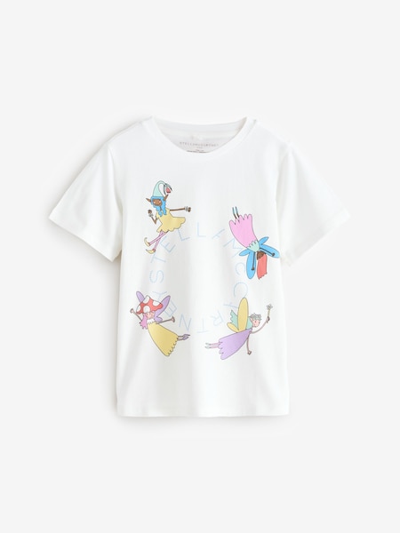 Fairy Print Logo Short Sleeve White T-Shirt (AY8165) | £51