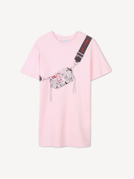 Marc Jacobs Pink Logo Disney Mickey Mouse Crossbody Bag 100% Cotton T-Shirt Dress (AY9417) | £85