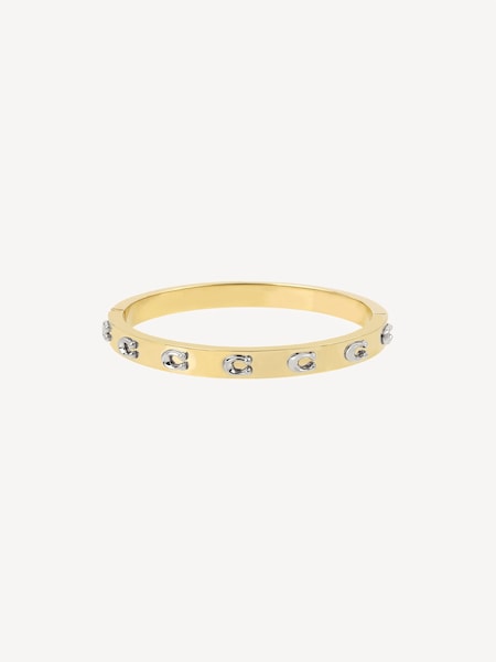 Gold Tone Signature Bangle Bracelet (B15521) | £75