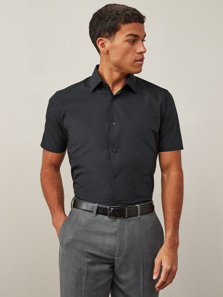 Black Regular Fit Easy Care Smart Shirt (C73559) | £20