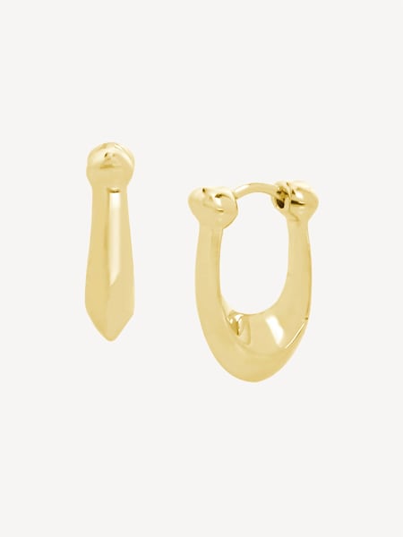 Gold Tone Signature C Huggie Earrings (D68362) | £40