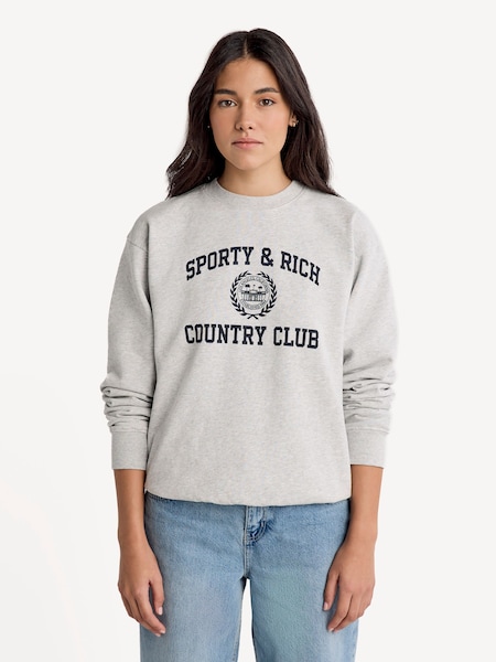 Grey Varsity Crest Crew Neck Sweater (D78922) | £140