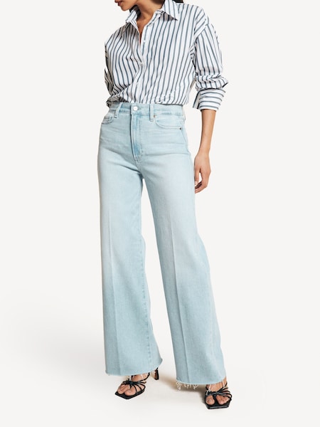 Blue Anessa Raw Hem Wide Leg Jeans (E04759) | £135