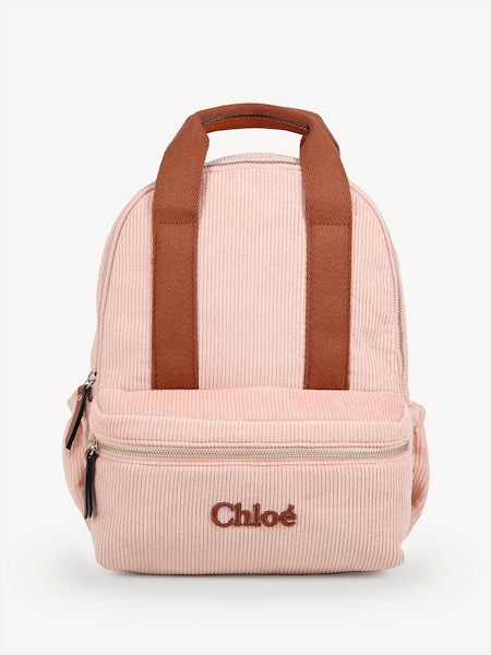 Pink Chunky Corduroy Logo Backpack (E11257) | £270