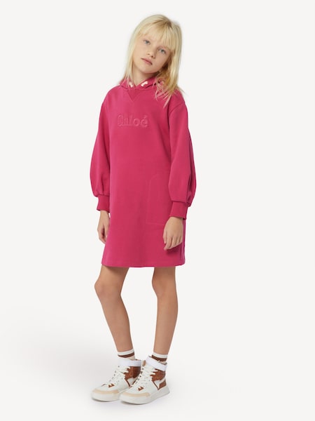 Pink Long Sleeve Hoodie Dress (E11259) | £155 - £200