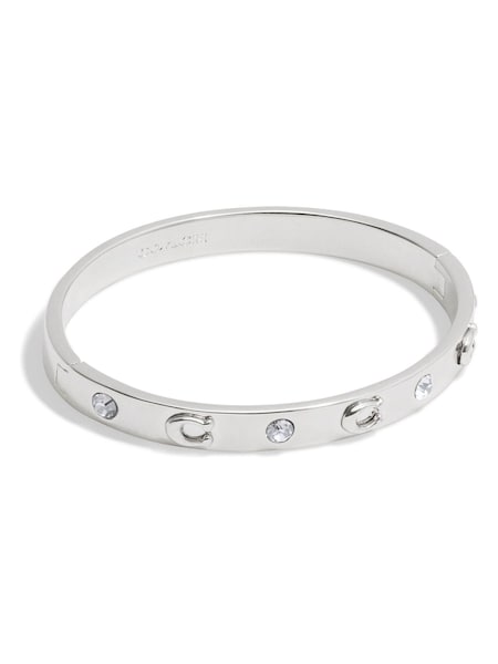 Silver Tone Signature Stone Bangle Boxed Bracelet (E12390) | £75