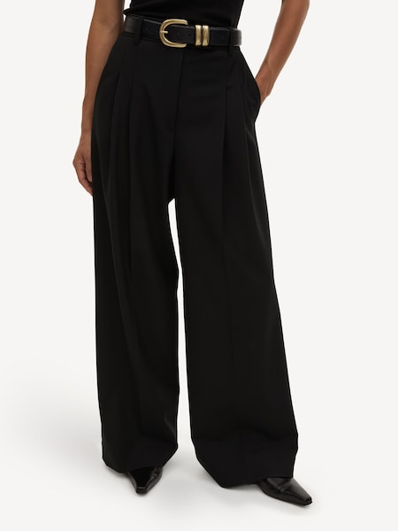 Black Cymbaria High Waist Wide Leg Trousers (E14126) | £290