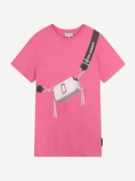 Marc Jacobs Pink Marc Jacobs Pink Short Sleeve T-Shirt Dress With Logo Cross-Body Bag Design (E15594) | £85 - £100