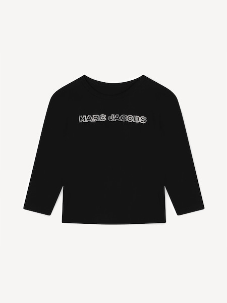 Marc Jacobs Logo Long Sleeve Black T-Shirt (E15596) | £22 - £28