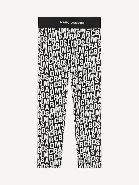 All Over Logo Print Black Leggings (E15598) | £69 - £85