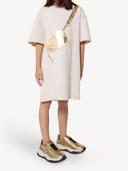 Marc Jacobs Natural Marc Jacobs Pink Short Sleeve T-Shirt Dress With Logo Cross-Body Bag Design (E15601) | £85 - £100