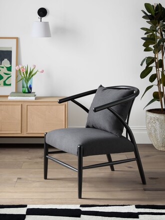 Jasper Conran London Charcoal Flannel Bray Accent Chair