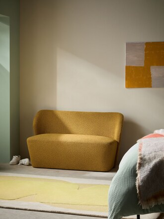 MADE.COM Ochre Yellow Pax Boucle Topeka Small 2 Seater Sofa