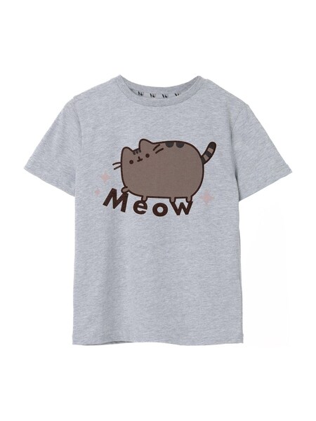 Grey Pusheen Meow Kids Short Sleeved 100% Cotton T-Shirt (E24031) | £14