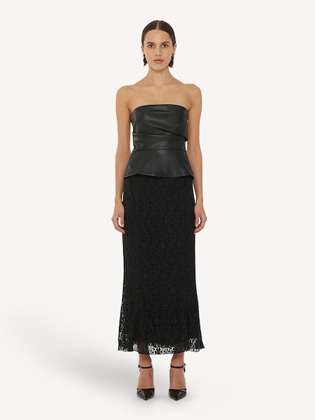 Black Lace Midi Skirt (E27476) | £180