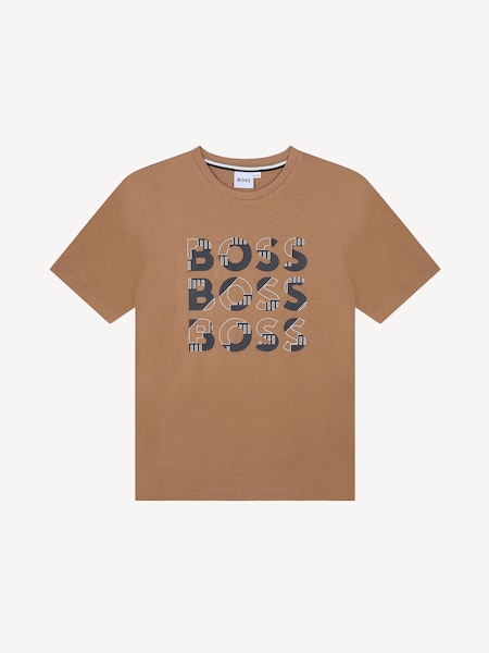 Natural Repeat Logo Short Sleeve T-Shirt (E41116) | £27 - £34