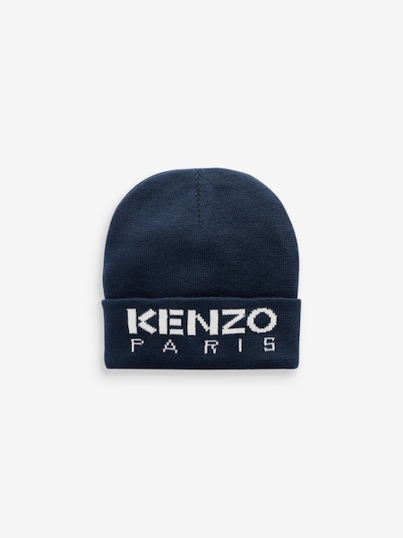 Blue Knitted Logo Beanie Hat (E41204) | £27 - £30