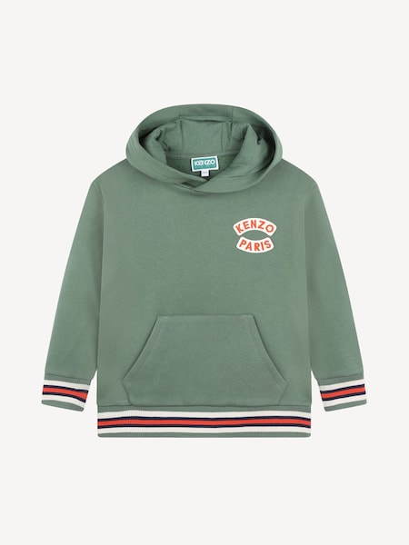 Green Chest Logo Hoodie With Tipping Detail (E41215) | £80 - £95