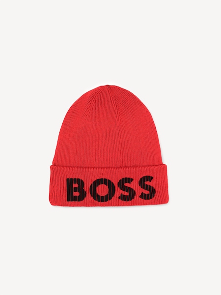Red Knitted Logo Beanie 100% Cotton Hat (E41451) | £23 - £27