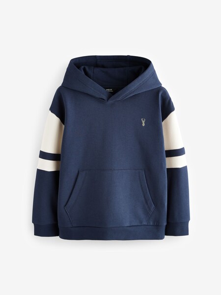 Navy Blue/Cream Colourblock Hoodie (3-16yrs) (E43869) | £17 - £22