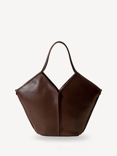 Dark Brown Calella Distressed Leather Tote (E47331) | £510