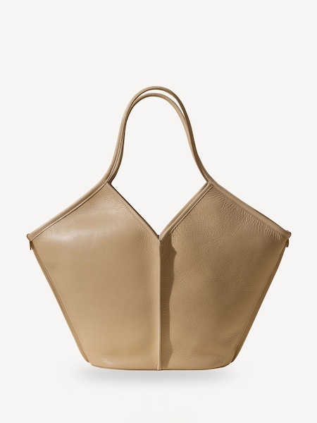 Cream Calella Distressed Leather Tote (E47335) | £510