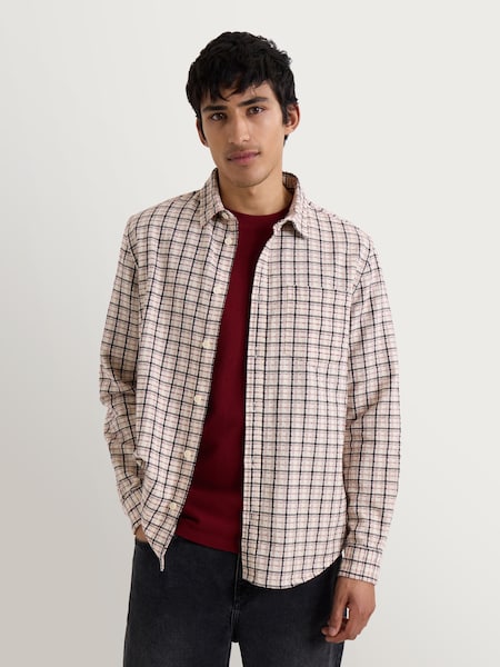 Cream - Regular Shelly Long Sleeve Dobby Check Shirt
