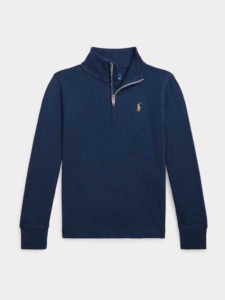 Navy Boys Quarter Zip Sweatshirt (E49586) | £79