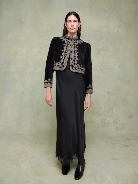 Black Denver Embroidery Jacket (E70429) | £350