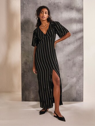 FatFace Iris Black Metallic Maxi Dress