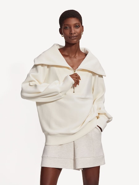 Cream Vine Half Zip Sweatshirt (E72259) | £125