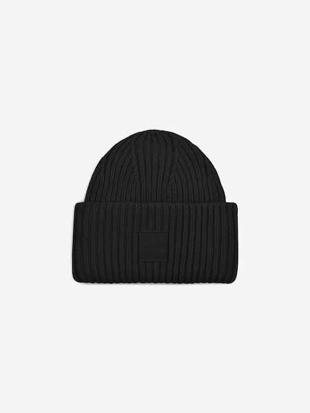 Black Cresta Rib Beanie (E72282) | £50
