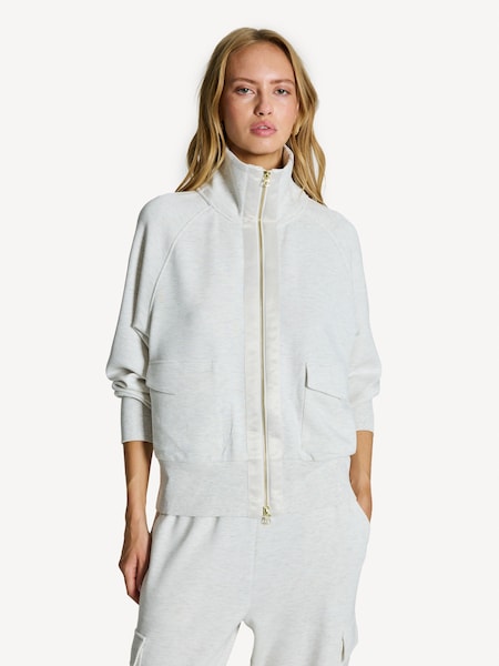 Ivory Marl Roxbury Zip-Up Sweatshirt (E72288) | £135