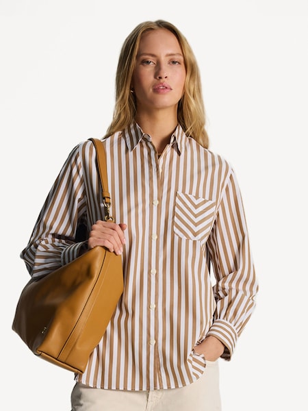 Brown Maxine Button Down Shirt (E73896) | £190