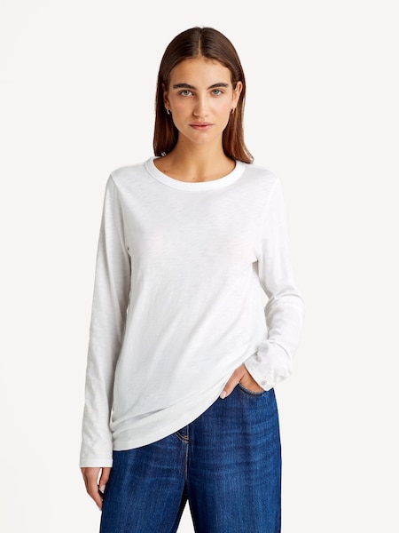 White The Slub Long Sleeve T-Shirt (E73904) | £110