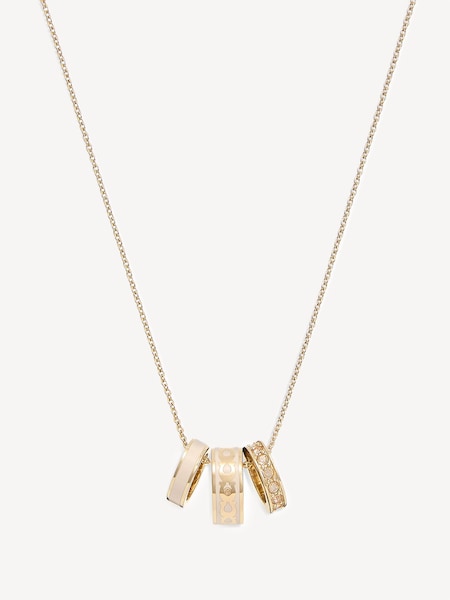Gold Tone Enamel C Chain Rondell Necklace (E75850) | £125
