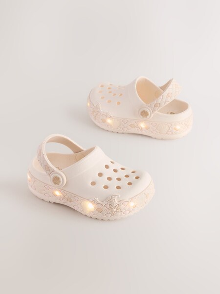 Neutral White Mermaid Light Up Clogs (E77019) | £14 - £15