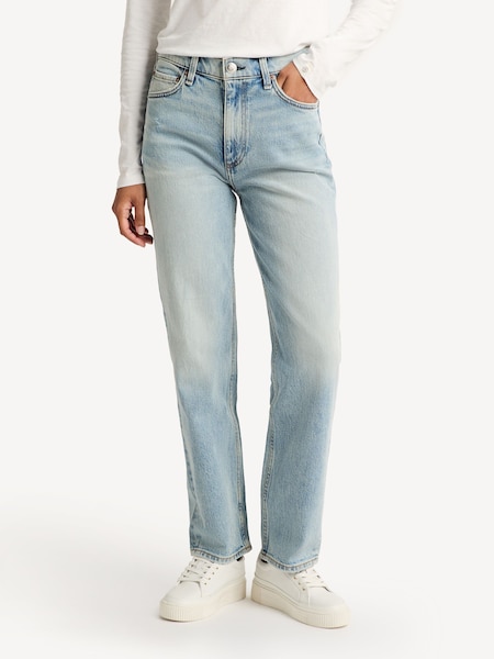Blue Harlow Mid Rise Straight Jeans (E78704) | £280